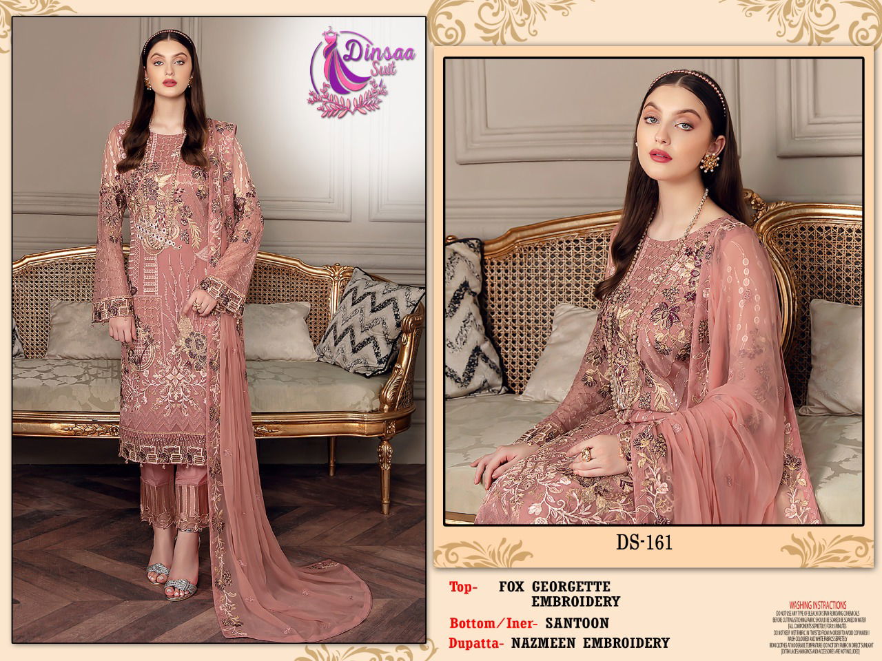 Dinsaa Rangoon Fancy Festive Wear Wholesale Georgette Pakistani Salwar Suits